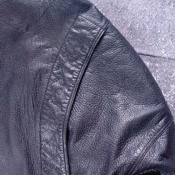 VINTAGE Leather Jacket Black UNISEX