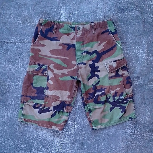 Vintage Military Surplus Camouflage Cargo Shorts