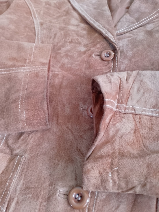 Vintage JESSICA Women's Brown Suede Button-Front Jacket