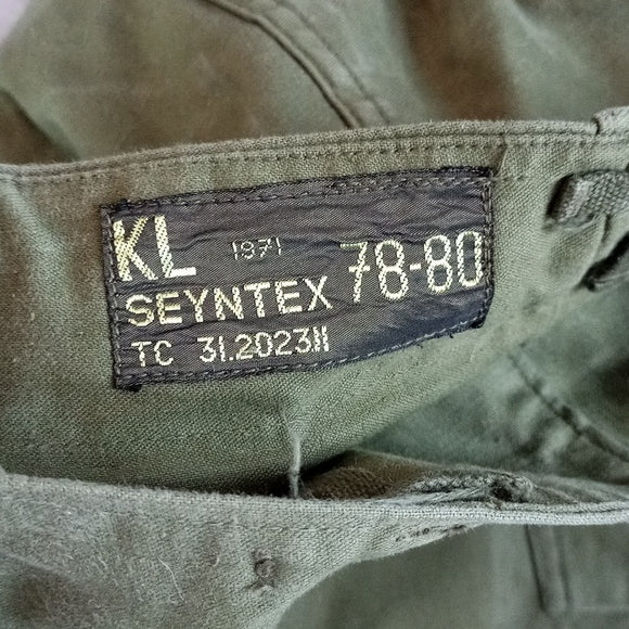 VINTAGE 1971 MILITARY ARMY DUTCH KL Seyntex 1971 78-80 PANTS