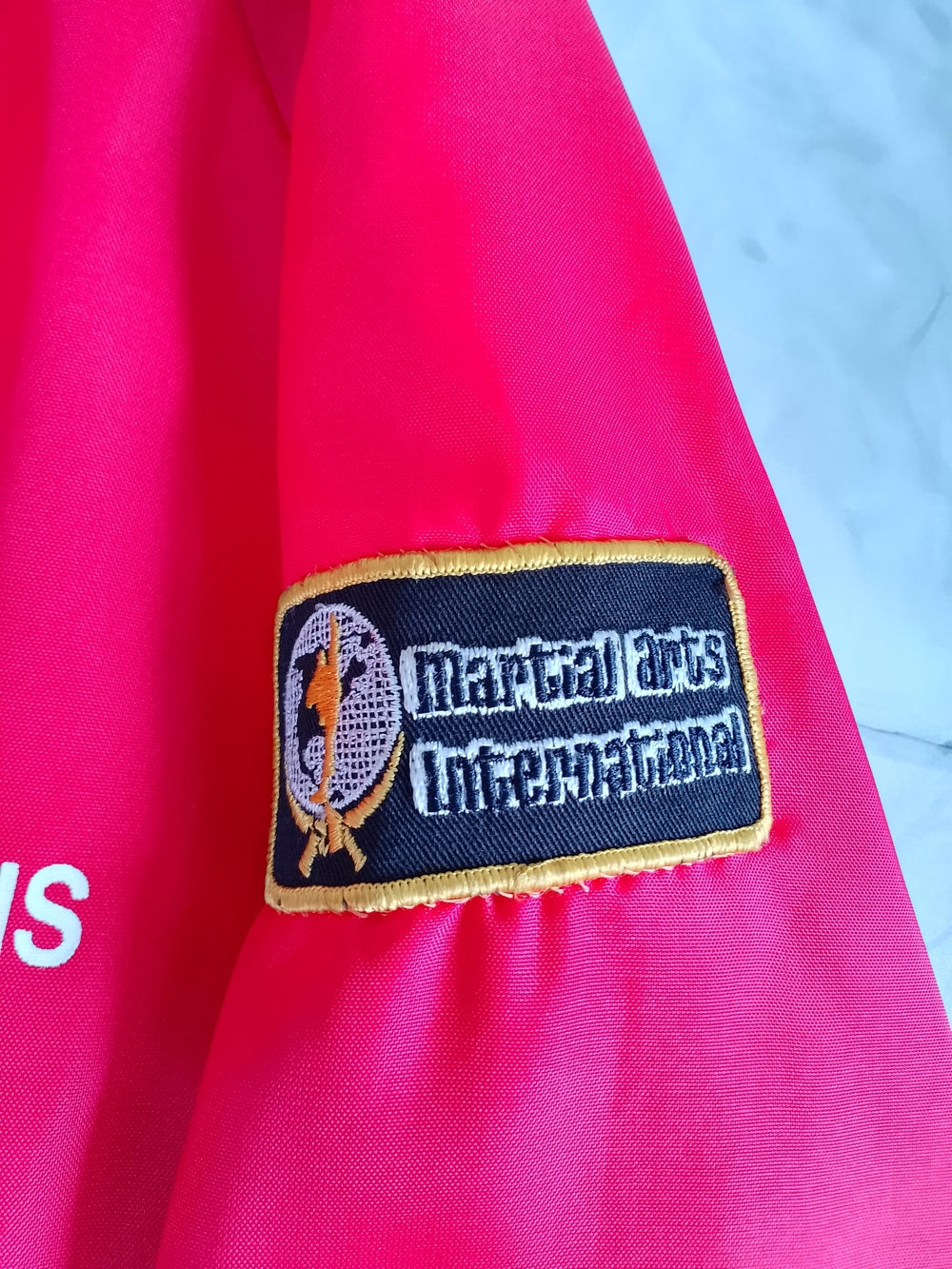 Vintage 2002 Douvris Martial Arts THUMP Jacket Kicking Guy