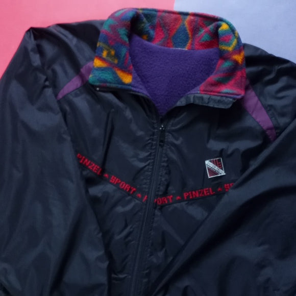 Vintage 90s Pizel Sport Super Tech Waterproof Fabric Funk Collar Jacket Unisex