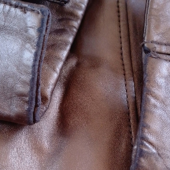 VINTAGE '90s GOLDEN BRONZE LEATHER JACKET Coldwater Creek