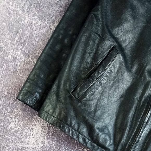 Vintage CMM CANADA Black Leather Jacket for Men