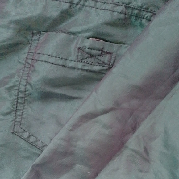 Vintage 90s Green Hooded Windbreaker Jacket Chameleon Glow