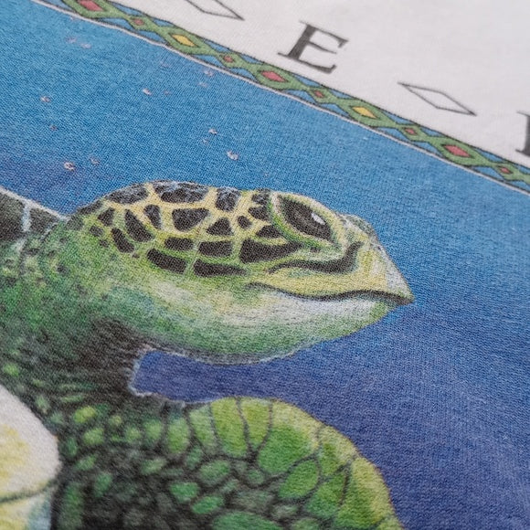 Vintage 1993 Under Pressure Sea Turtle UnderWater Graphic Single Stitch Tee RARE