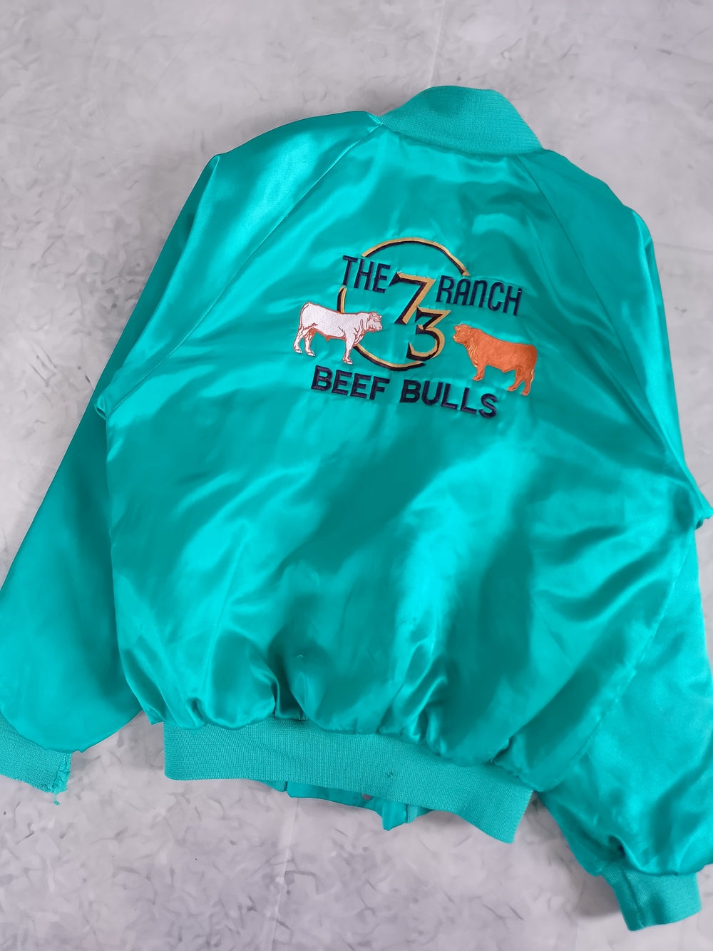 Vintage 90s 'The 73 Ranch Beef Bulls' Embroidered Jacket