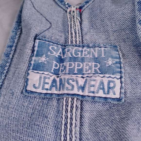 Vintage 90s SARGENT PEPPER JEANSWEAR Blue Denim Overalls Workwear UNISEX