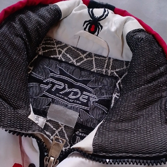 Spyder Red and White Ski Jacket with Black Accents Entrant Dermizax-EV Fabric