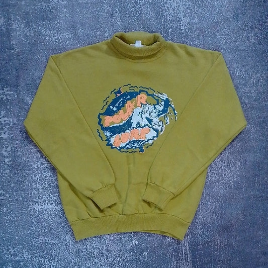 VINTAGE 90s POLAR SURF OLIVE GREEN TURTLENECK SWEATER MARATHON SPORTS