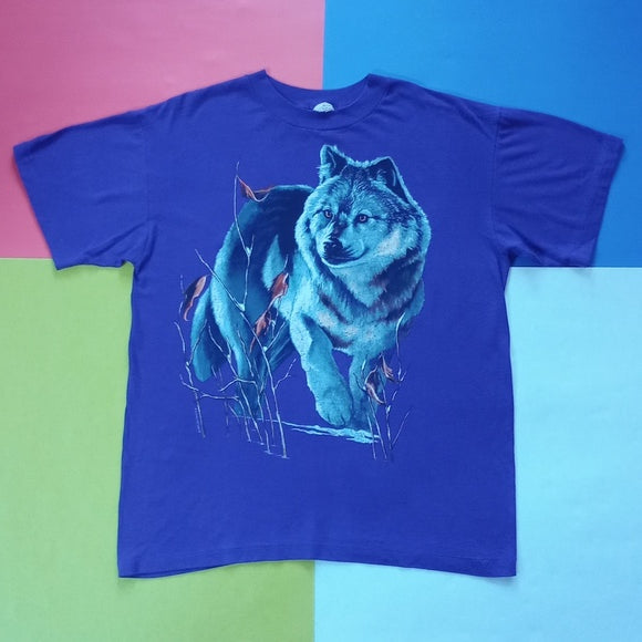 Vintage 1993 Giant Wolf Big Print Graphic Single Stitch T-Shirt