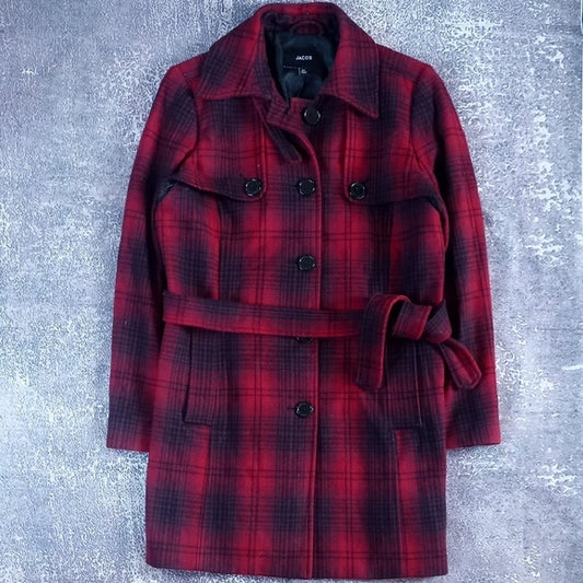 Jacob Red Plaid Wool Women's Coat