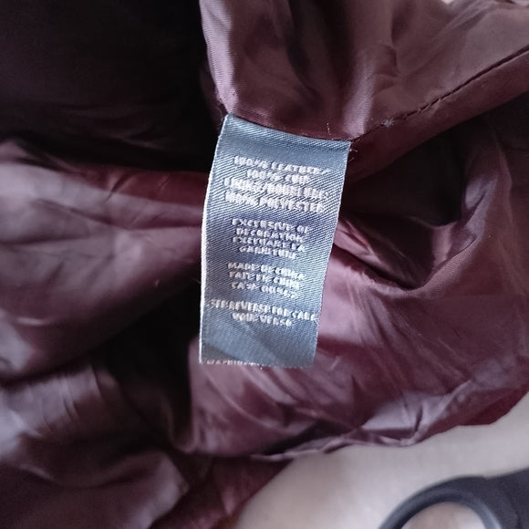 Purple Laura Plus Suede Zip-Front Leather Jacket