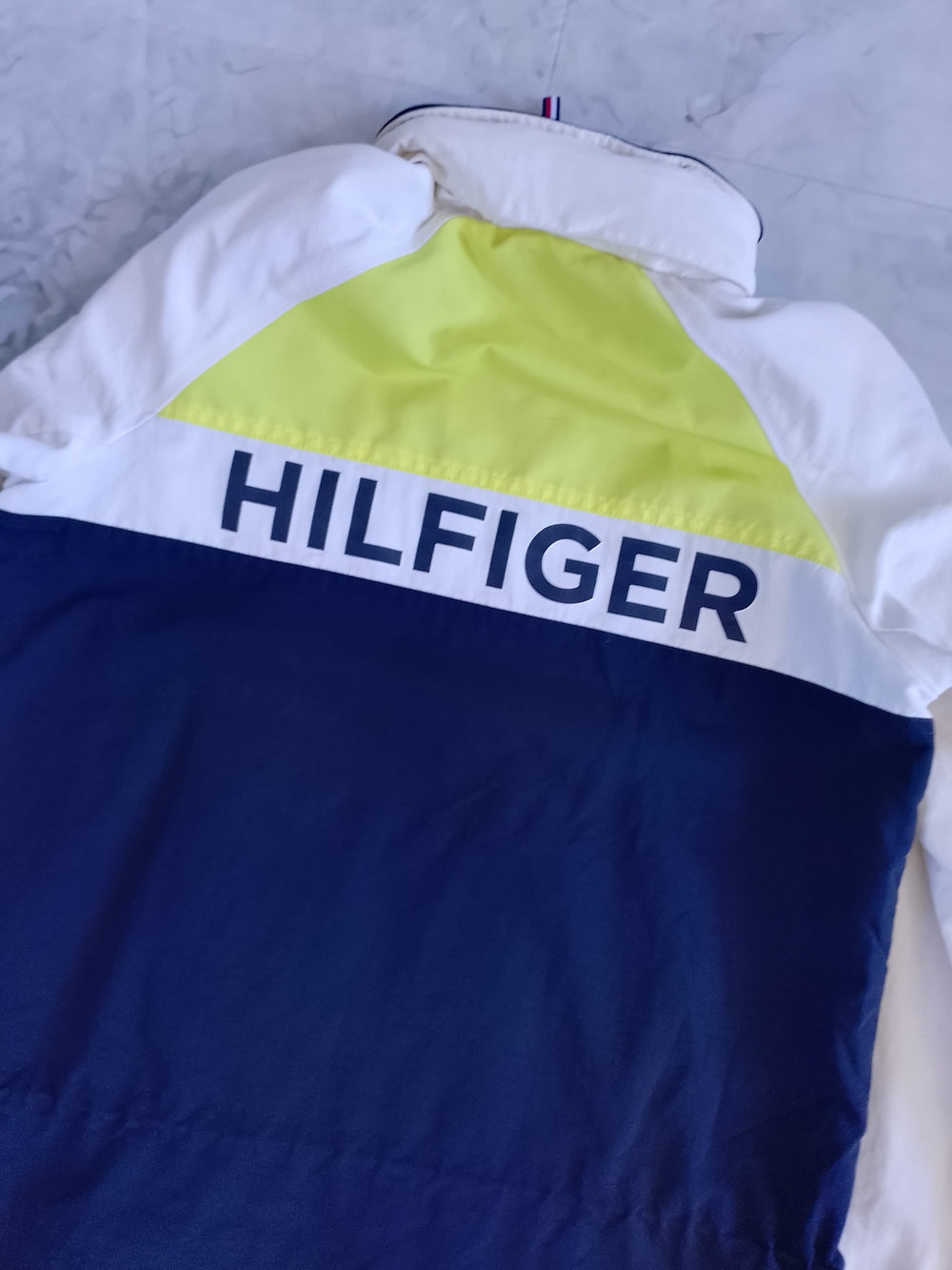 Tommy Hilfiger Men’s Colorblock Windbreaker Jacket - Navy, White & Lime