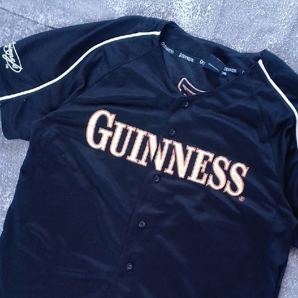 VINTAGE Guinness Black Button-Up Jersey
