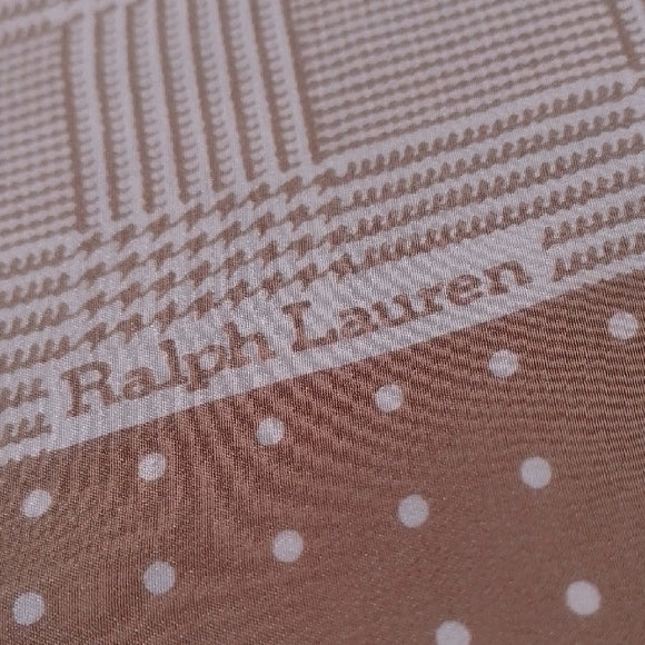Vintage Ralph Lauren Silk Scarf – Brown & Tan – 34”