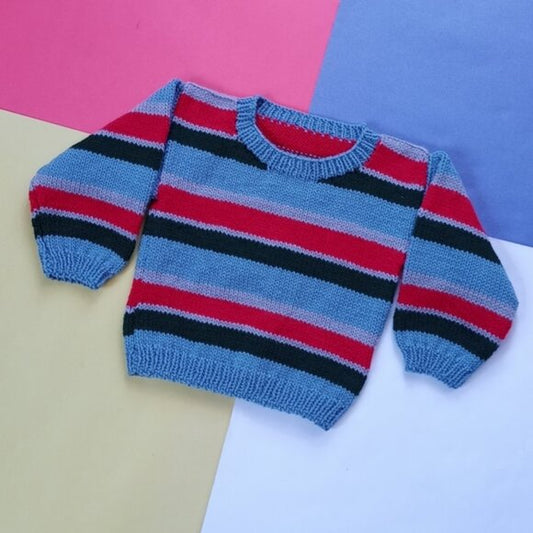 Vintage Kids Handmade Knitted Fisherman Crewneck Sweater