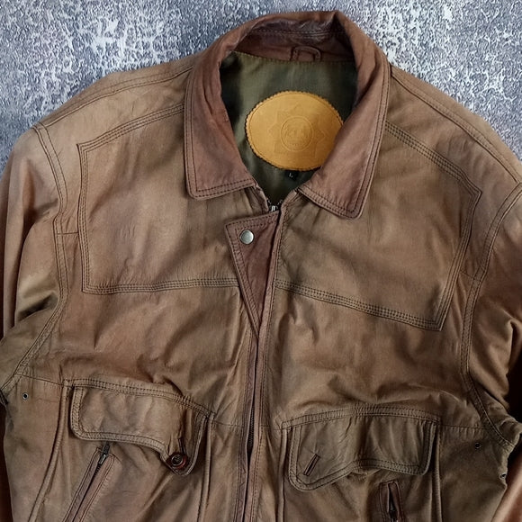 Vintage 90s Leather Biuer Man Leather Jacket UNISEX