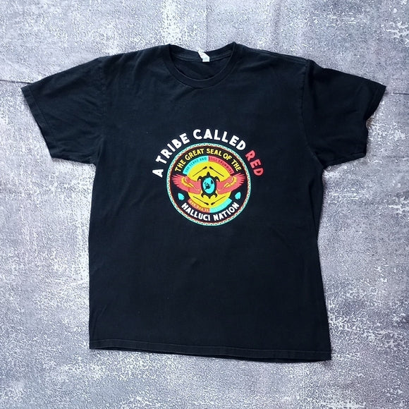 A TRIBE CALLED RED BAND T-SHIRT THE GREAT SEAL OF THE HALLUCI NATION