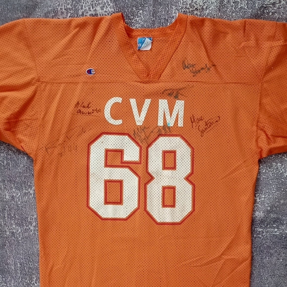 Vintage 1980s CVM Champion By Raven Knit Orange Jersey Cégep du Vieux Montréal