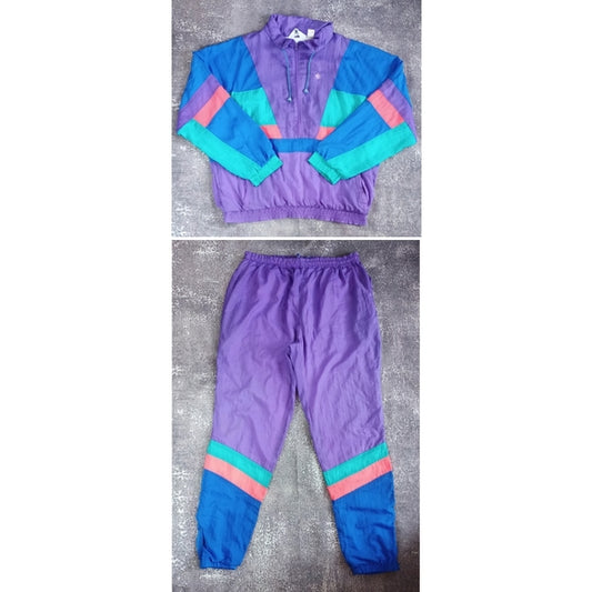 Vintage 90s Champions Choice Colorblock Windbreaker Outfit Top & Bottoms