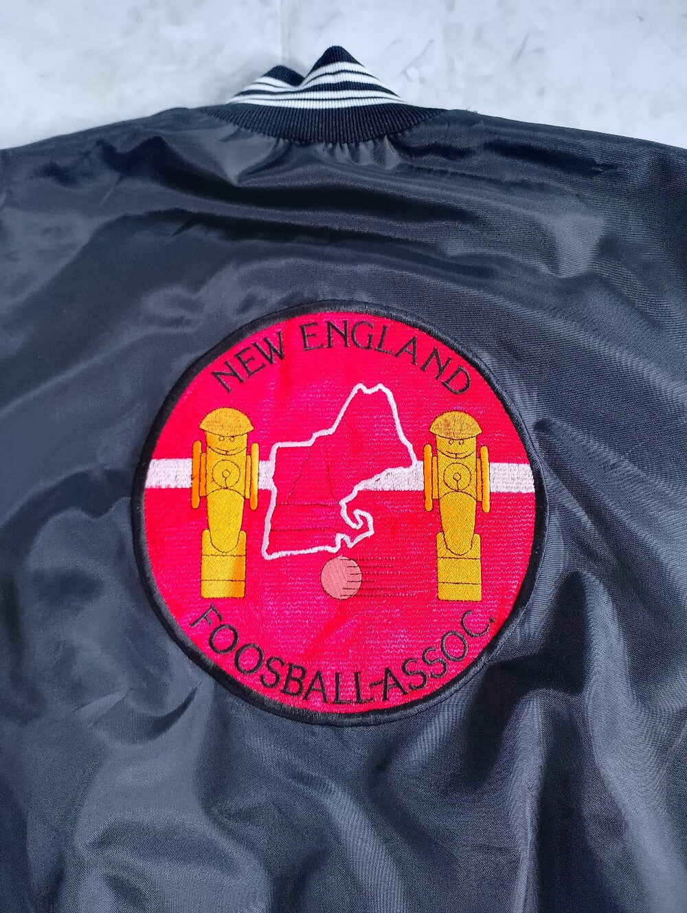 Vintage 90s NEW ENGLAND FOOTBALL ASSOCIATION Black Varsity Jacket