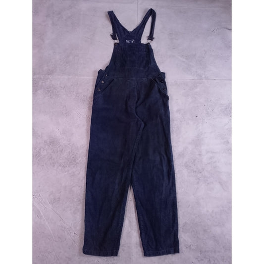 Vintage 90s Black Corduroy Overalls Workwear TRUE BLUE