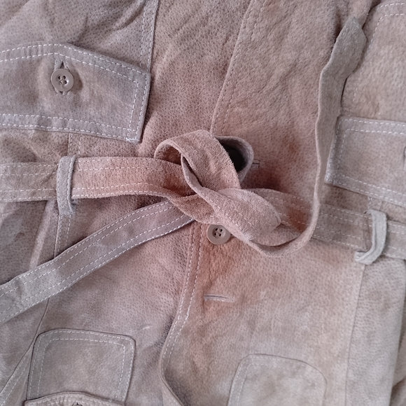 Rue21 Tan Suede Leather Belted Jacket