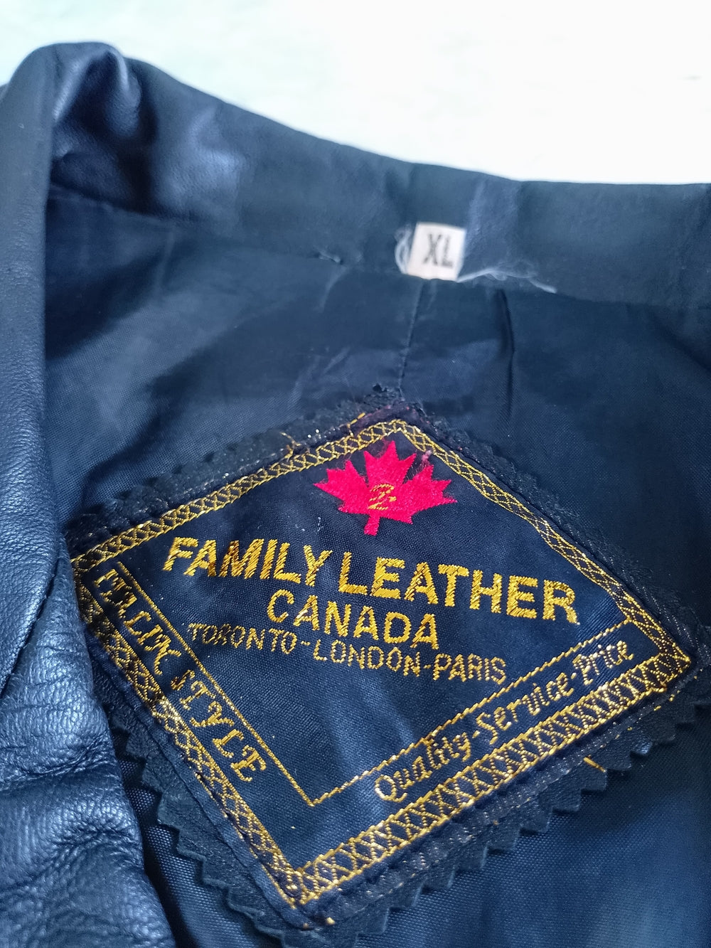 Vintage Classic Black Leather Trench Coat