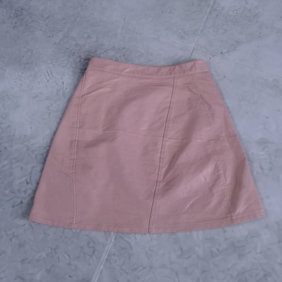 Zara Pink Faux Leather Skirt