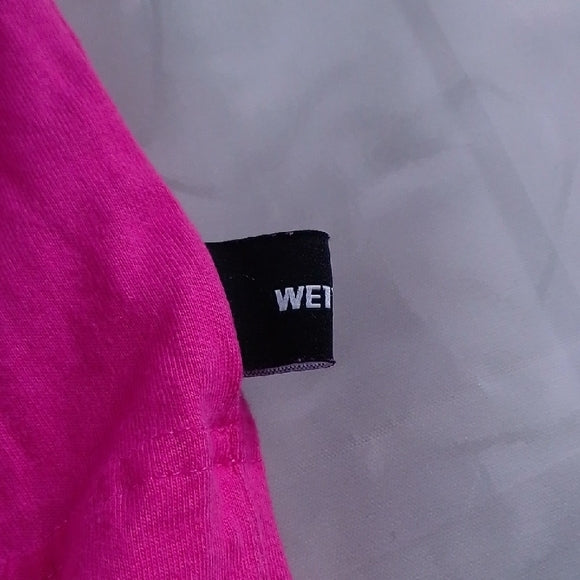 WE11DONE Navy And Pink Reversible Gig T-shirt
