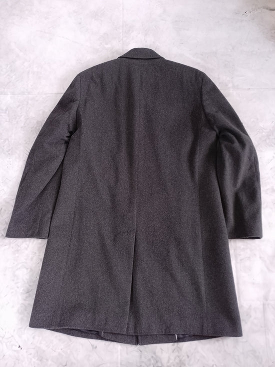 HUGO BOSS WOOL Men's Charcoal CASHMERE PEA COAT