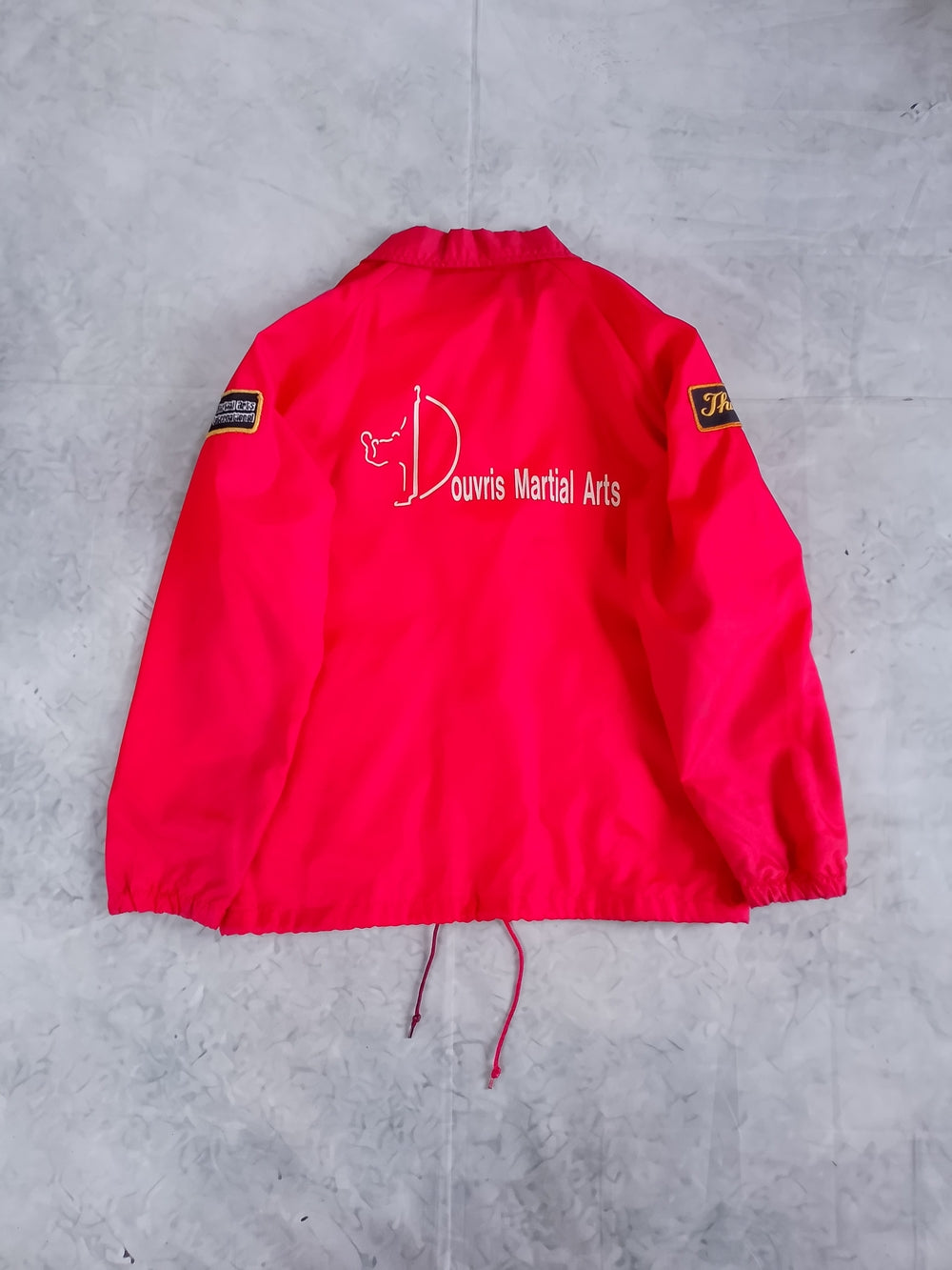 Vintage 2002 Douvris Martial Arts THUMP Jacket Kicking Guy