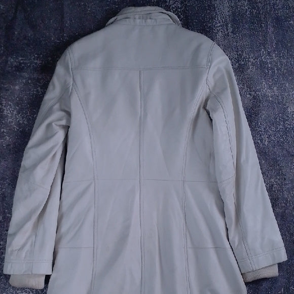 Danier Leather Winter Trench Coat Thinsulate WHITE WOMENS