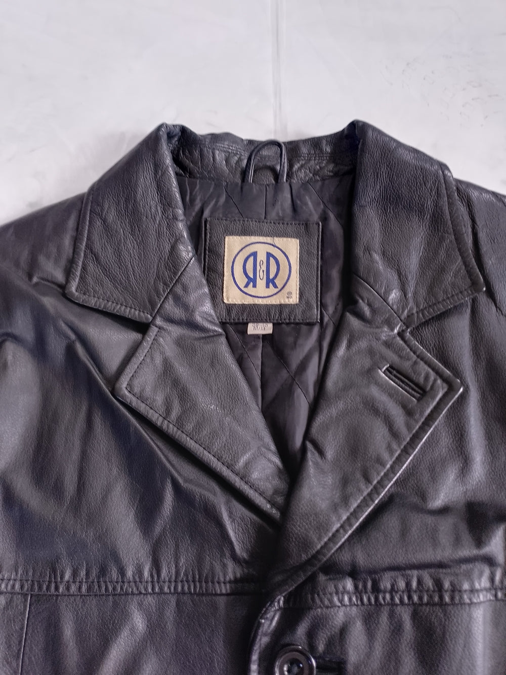 Vintage 90s Men's Black Leather Button-Front Jacket UNISEX R&R
