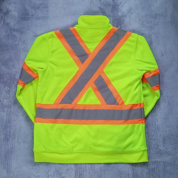 Vintage Construction Workers Neon Reflections Half Zip Sweater