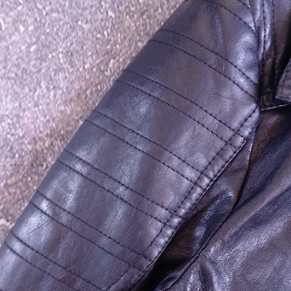 Biker Style Black Faux Leather Jacket