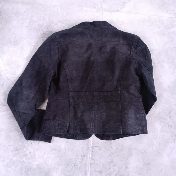 SUZY SHIER Women's Black Suede Blazer Jacket