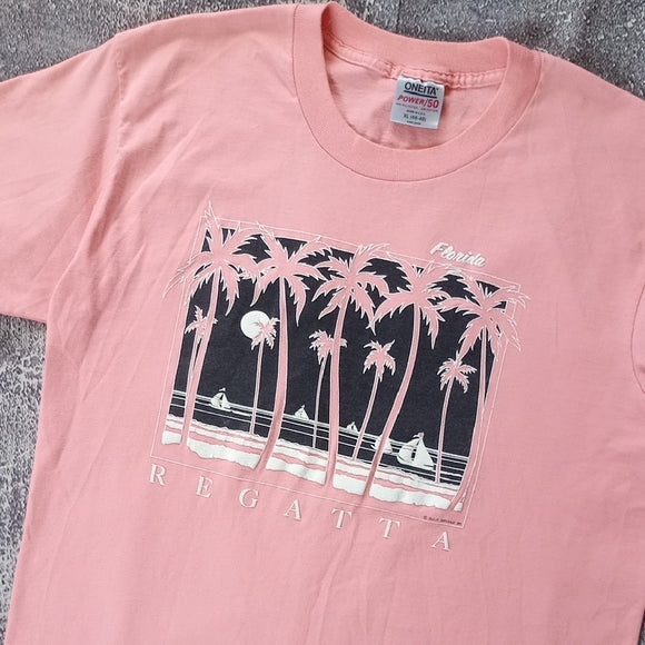 Vintage 1989 ONEITA REGGATTA FLORIDA SUNSET Single Stitch Graphic T-SHIRT