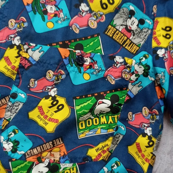 Vintage 90s Mickey Mouse Silk Button-Up Shirt Bisbee