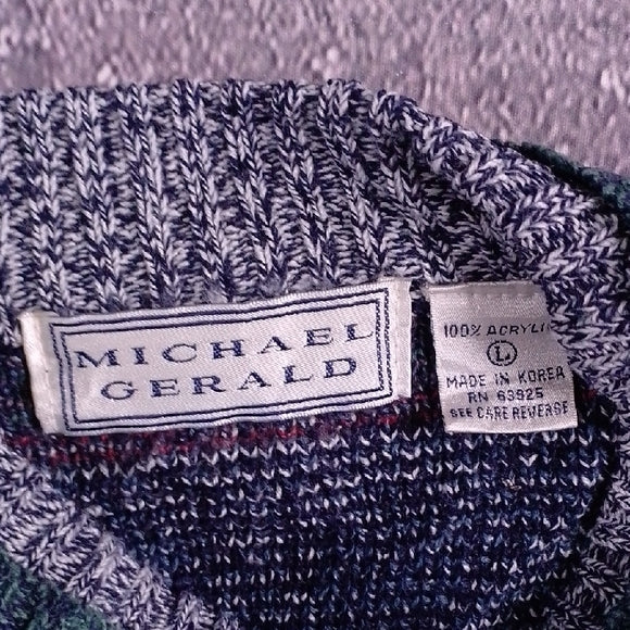 Vintage 90s Michael Gerald Patterned Sweater Uncle Phil Ugly Grandpa