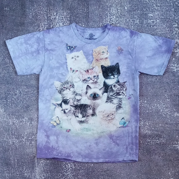 MODERN 10 Kittens & Bufferflies Tie Dye The Mountain T-Shirt UNISEX