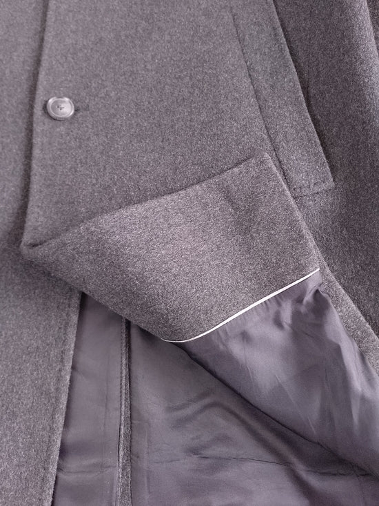 HUGO BOSS WOOL Men's Charcoal CASHMERE PEA COAT