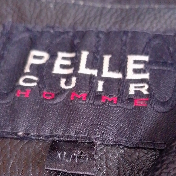 Vintage 90s Leather Winter Jacket Heavy Duty PELLE CUIR HOMME