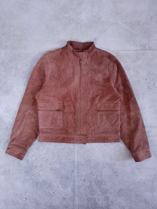 Women’s Suede Zip-Front Jacket - Rose Brown CLEO