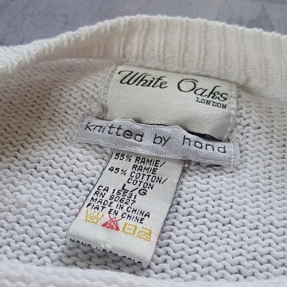 Vintage Floral Sewin White Oaks London Crewneck Knitted By Hand