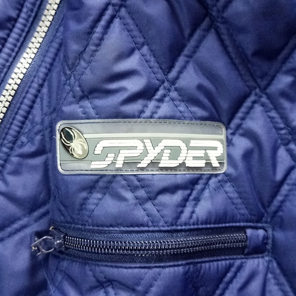 SPYDER Quilted Blue Zip-Up Jacket WOMENS