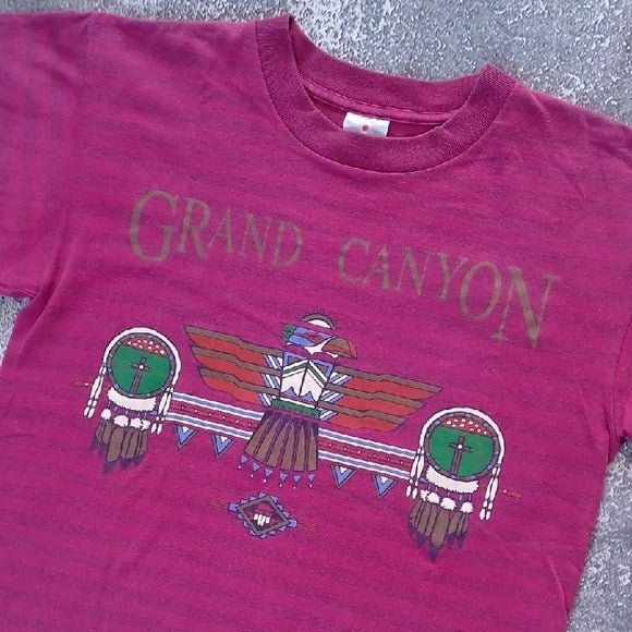 VINTAGE 1992 Grand Canyon Native/Indigenous Striped T-Shirt UNISEX