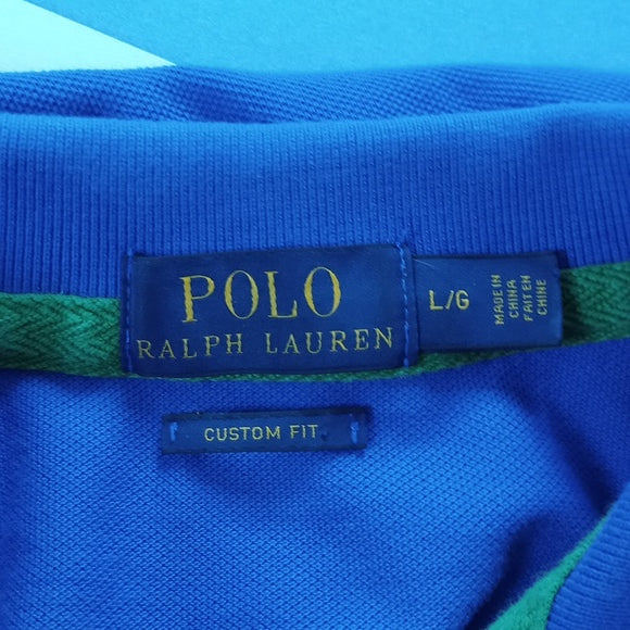Polo By Ralph Lauren Big Pony Custom Fit #3 Blue Polo T-Shirt