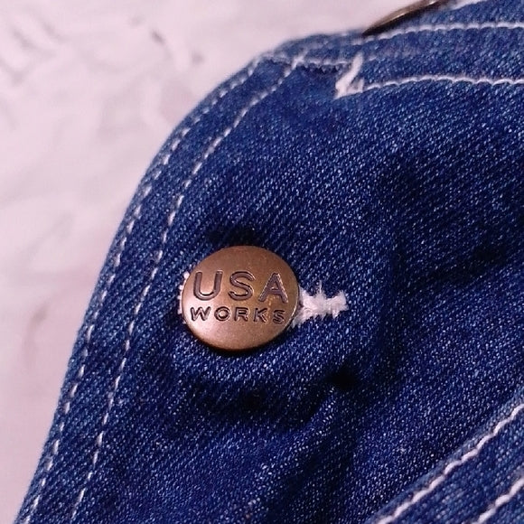 VINTAGE 90s USA Works Denim Overalls Workwear unisex
